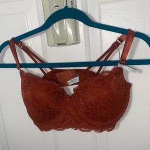 Aerie Bra 34E (2D) Underwire Lightly Padded Nylon Cups Terracota